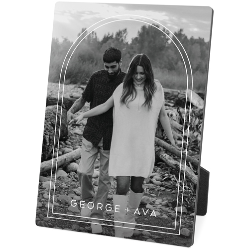 Arch Overlay Desktop Plaque, Rectangle, 5x7, White, white