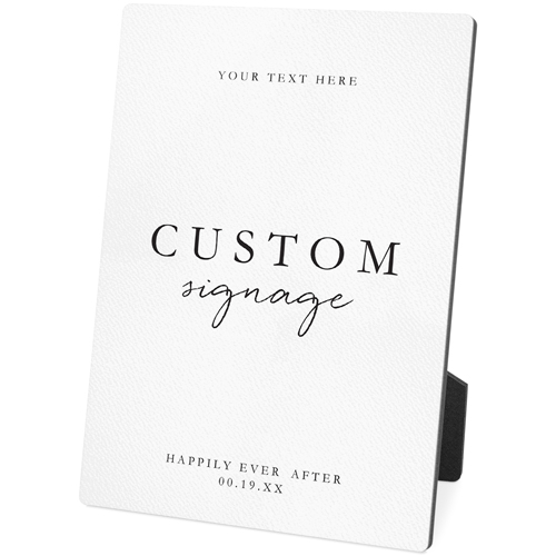 Custom Wedding Signage Desktop Plaque, Rectangle, 5x7, White, white