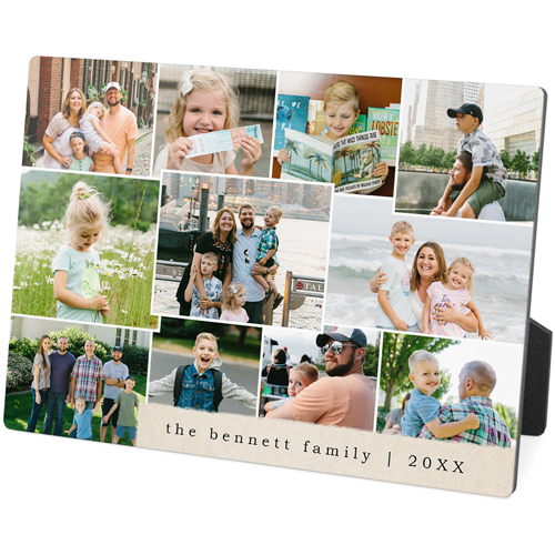 Overlap Collage Desktop Plaque, Rectangle, 5x7, White