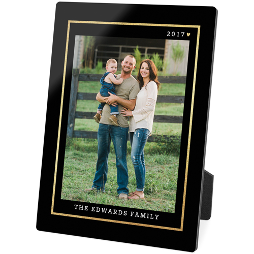 Simply Elegant Frame Desktop Plaque, Rectangle Ornament, 5x7, Black