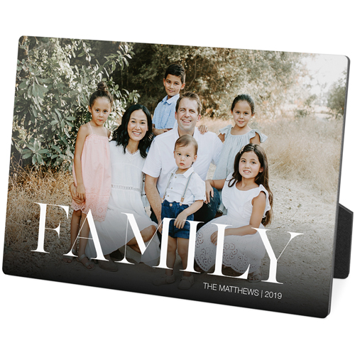 Family Photo Desktop Plaque, Rectangle Ornament, 5x7, White