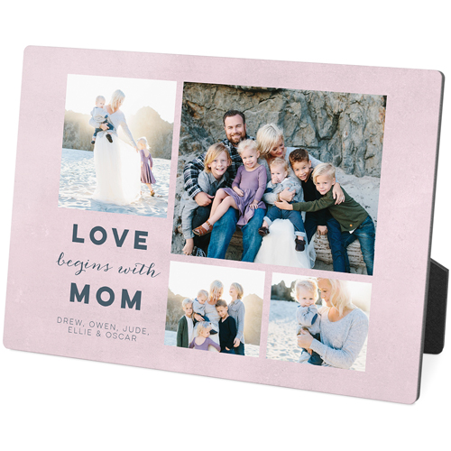 Contemporary Mom Desktop Plaque, Rectangle Ornament, 5x7, Pink