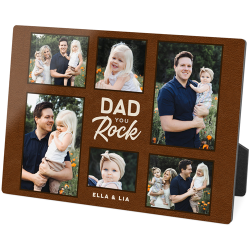 Dad You Rock Desktop Plaque, Rectangle Ornament, 5x7, Brown