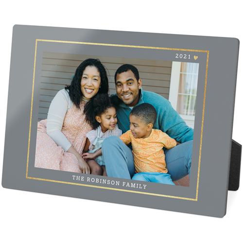 Simply Elegant Landscape Desktop Plaque, Rectangle, 5x7, Gray