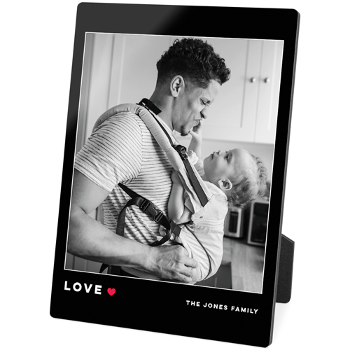 Modern Love Heart Desktop Plaque, Rectangle, 5x7, Black