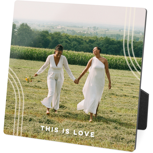 Corner Arches Desktop Plaque, Rectangle, 5x5, Beige, antique white