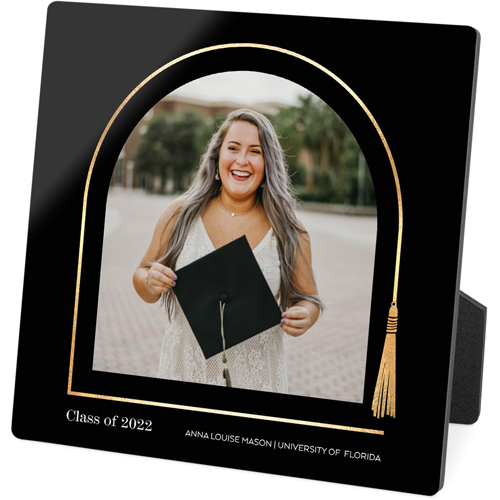 Tassel Border Desktop Plaque, Rectangle, 5x5, Black