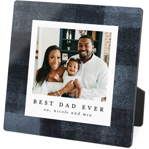 Dark Modern Frame Desktop Plaque, Rectangle, 5x5, White, white