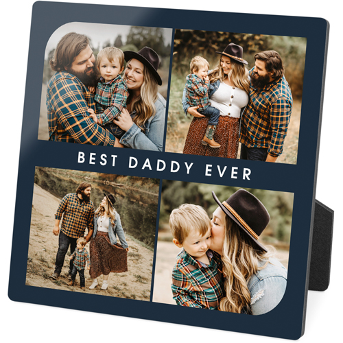 Rounded Edges Desktop Plaque, Rectangle, 5x5, Black, silhouette