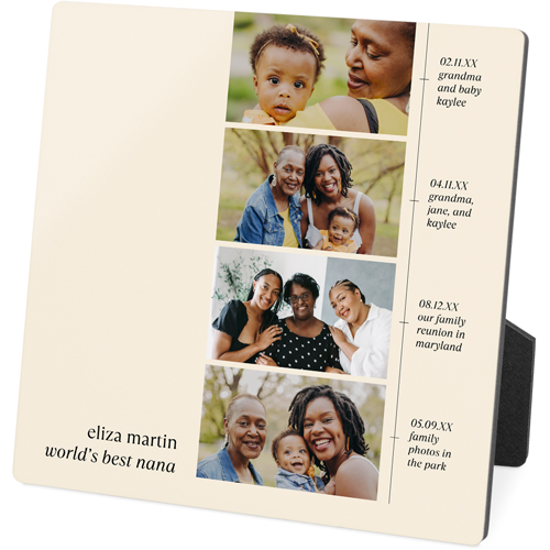 Timeline of Life Desktop Plaque, Rectangle, 5x5, Beige