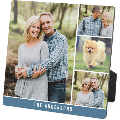 Simple Family Desktop Plaque, Rectangle, 5x5, Blue
