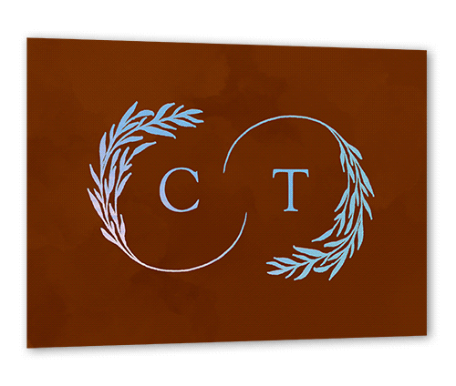 Reflective Rings Wedding Response Card, Square Corners, -Iridescent Foil-Brown