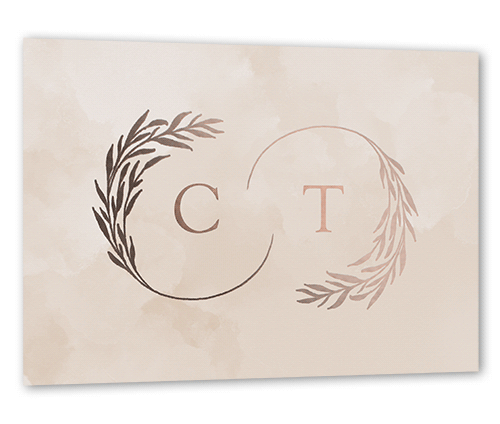 Reflective Rings Wedding Response Card, Square Corners, Fresco Cream