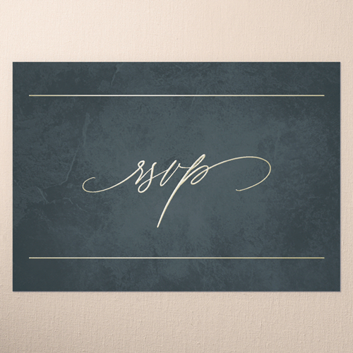 Laurel Embrace Wedding Response Card, Gold Foil, Green, Personalized Foil Cardstock, Square, Leafy