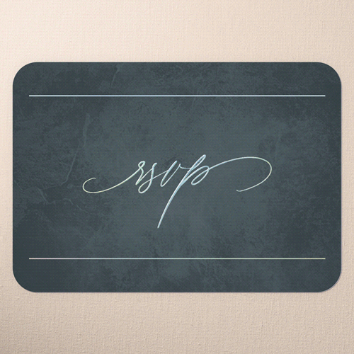 Laurel Embrace Wedding Response Card, Iridescent Foil, Green, Personalized Foil Cardstock, Rounded, Leafy