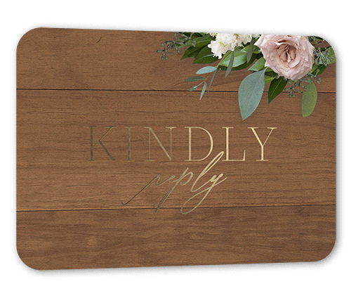 Classic Bouquet Wedding Response Card, Rounded Corners