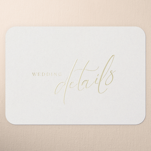 Classic Beauty Wedding Enclosure Card, Gold Foil, Beige, Personalized Foil Cardstock, Rounded