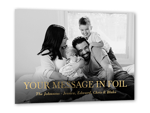 Custom Gratitude Thank You Card, Yellow, Gold Foil, 5x7, Matte, Personalized Foil Cardstock, Square, Golden