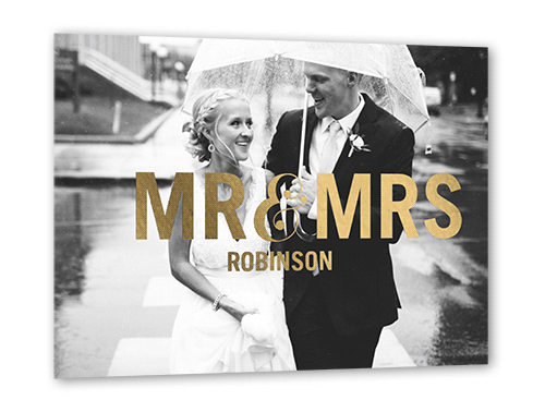 Bold Honorific Thank You Card, Yellow, Gold Foil, 5x7, Matte, Personalized Foil Cardstock, Square, Golden