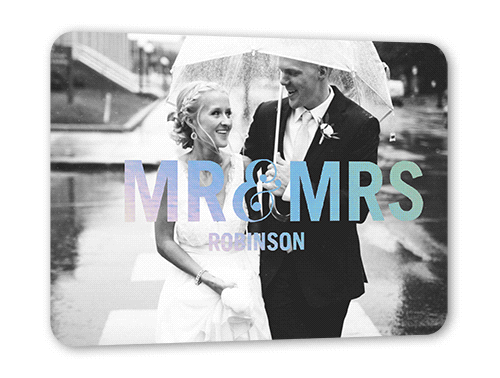 Bold Honorific Thank You Card, Yellow, Iridescent Foil, 5x7, Matte, Personalized Foil Cardstock, Rounded, Golden