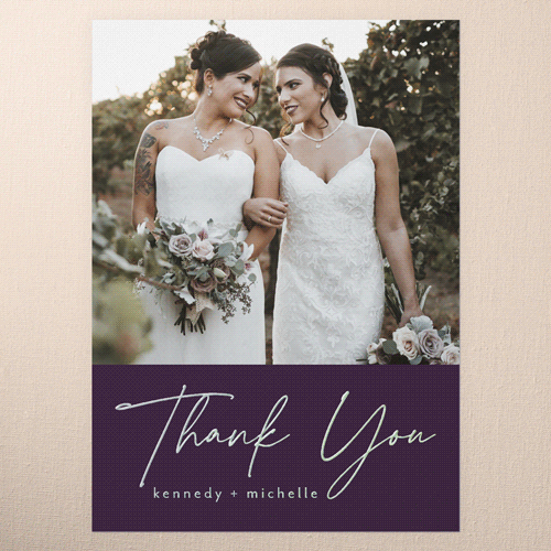 Regal We Do Wedding Thank You, Purple, Iridescent Foil, 5x7, Matte, Personalized Foil Cardstock, Square, Eggplant