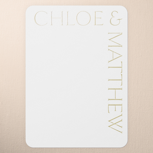 Gleaming Headline Wedding Thank You Card, Gold Foil, White, 5x7, Matte, Personalized Foil Cardstock, Rounded, White