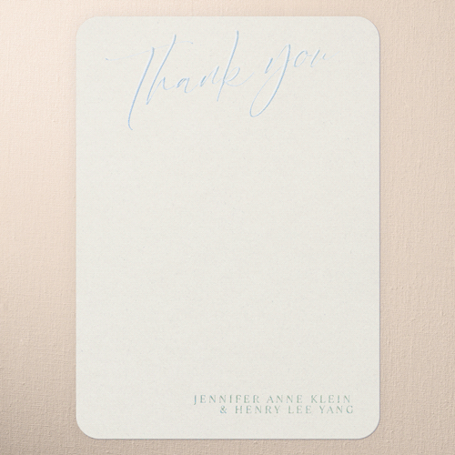 Classic Beauty Wedding Thank You Card, Iridescent Foil, Beige, 5x7, Matte, Personalized Foil Cardstock, Rounded