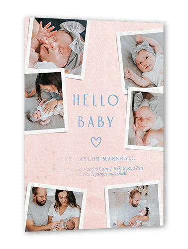 Pink Baby Girl Announcement Cards