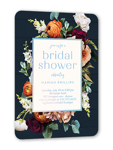 Blue Bridal Shower Invites