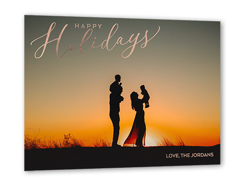 Illuminating Overlay Holiday Card, White, Rose Gold Foil, 5x7, Holiday, Matte, Personalized Foil Cardstock, Square