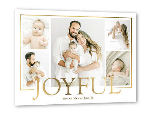 Dazzling Display Holiday Card, White, Gold Foil, 5x7, Holiday, Matte, Personalized Foil Cardstock, Square