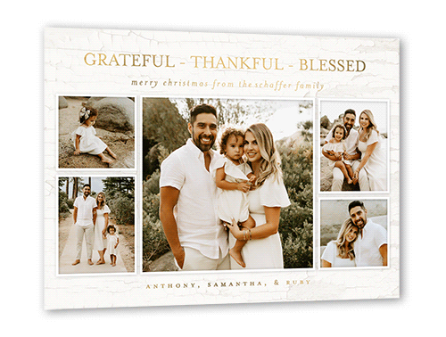 Resounding Sentiments Holiday Card, Gold Foil, Beige, 5x7, Religious, Matte, Personalized Foil Cardstock, Square