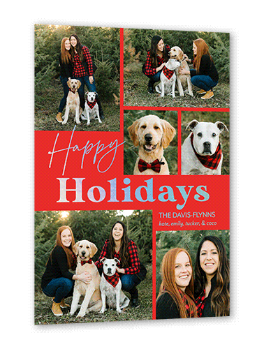 Swanky Message Holiday Card, Iridescent Foil, Red, 5x7, Holiday, Matte, Personalized Foil Cardstock, Square