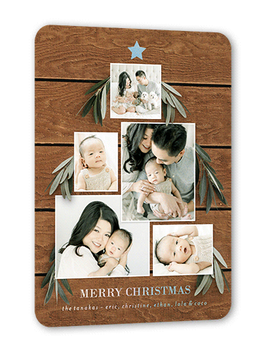 Personable Tree Holiday Card, Brown, Iridescent Foil, 5x7, Christmas, Matte, Personalized Foil Cardstock, Rounded