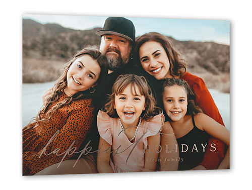 Mixed Type Footer Holiday Card, White, Rose Gold Foil, 5x7, Holiday, Matte, Personalized Foil Cardstock, Square, White