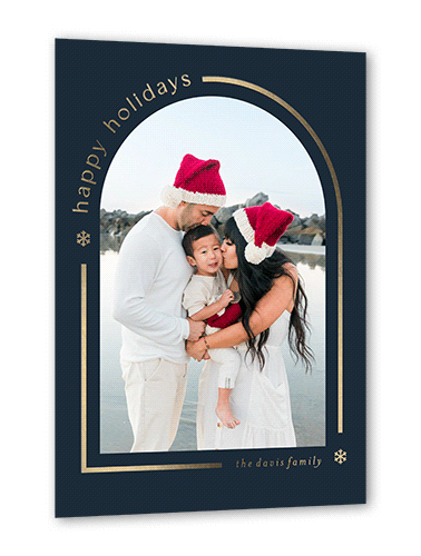 Modern Holiday Card Arch Holiday Card, Gold Foil, Black, 5x7, Holiday, Matte, Personalized Foil Cardstock, Square