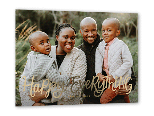 Festive Everything Holiday Card, Gold Foil, White, 5x7, Holiday, Matte, Personalized Foil Cardstock, Square