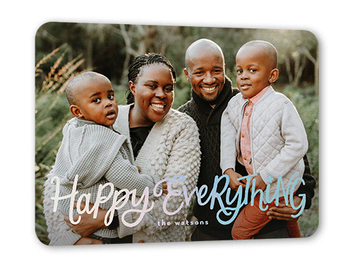 Festive Everything Holiday Card, Iridescent Foil, White, 5x7, Holiday, Matte, Personalized Foil Cardstock, Rounded