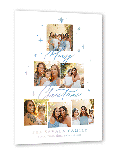 Daylight Stars Holiday Card, White, Iridescent Foil, 5x7, Christmas, Matte, Personalized Foil Cardstock, Square, White