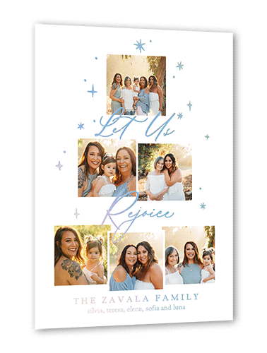 Daylight Stars Holiday Card, White, Iridescent Foil, 5x7, Religious, Matte, Personalized Foil Cardstock, Square, White