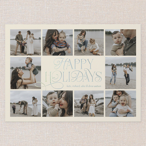 Charming Chai Script Holiday Digital Foil Card, Iridescent Foil, Beige, 5x7, Holiday, Matte, Personalized Foil Cardstock, Square, Antique White