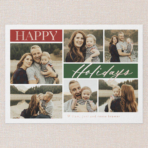 Beaming Gallery Holiday Card, Rose Gold Foil, Red, 5x7, Holiday, Matte, Personalized Foil Cardstock, Square, Red