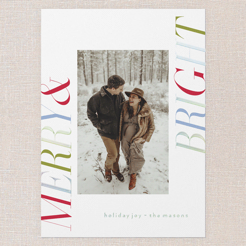 Carnelian Cadence Holiday Card, Iridescent Foil, White, 5x7, Christmas, Matte, Personalized Foil Cardstock, Square, White