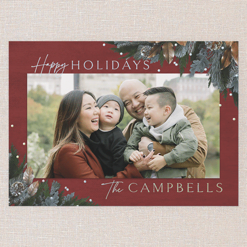 Mixed Metallic Marvel Holiday Card, Red, Iridescent Foil, 5x7, Holiday, Matte, Personalized Foil Cardstock, Square, Cinnamon