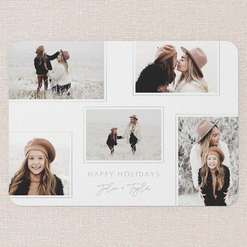 Finely Framed Holiday Card, Red, Iridescent Foil, 5x7, Holiday, Matte, Personalized Foil Cardstock, Rounded, Red