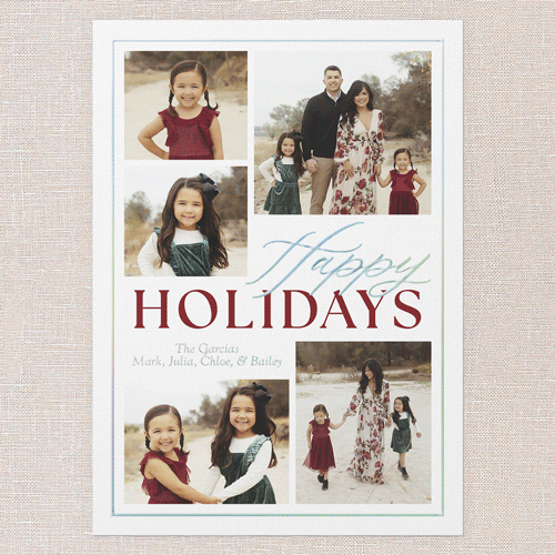 Classic Yuletide Holiday Card, White, Iridescent Foil, 5x7, Holiday, Matte, Personalized Foil Cardstock, Square, White