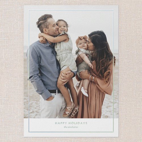 Clean Lines Holiday Card, White, Iridescent Foil, 5x7, Holiday, Matte, Personalized Foil Cardstock, Square, White