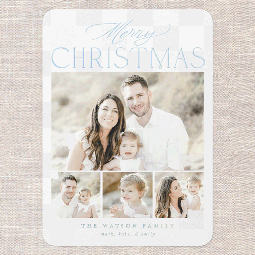 Timeless Greeting Holiday Card, Iridescent Foil, White, 5x7, Christmas, Matte, Personalized Foil Cardstock, Rounded, White
