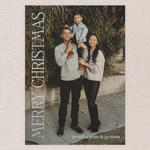 Timeless Overlay Holiday Card, White, Iridescent Foil, 5x7, Christmas, Matte, Personalized Foil Cardstock, Square, White