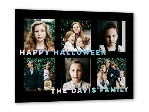 Scary Squares Halloween, Iridescent Foil, Black, 5x7, Matte, Personalized Foil Cardstock, Square, Black